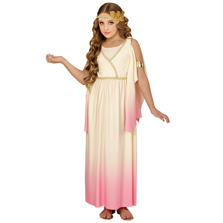 Roze Griekse godin jurkjes voor meiden