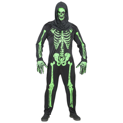 Neon skelet pak volwassenen