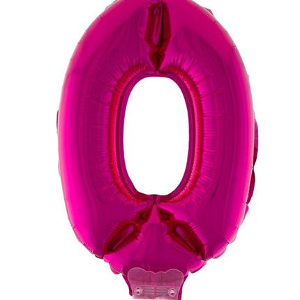 Folieballon 41 cm op stokje roze