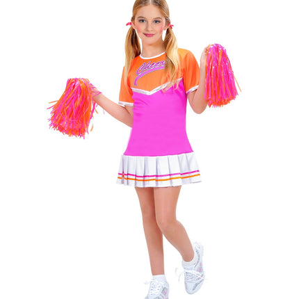 Cheerleader jurkje kinderen oranje/roze