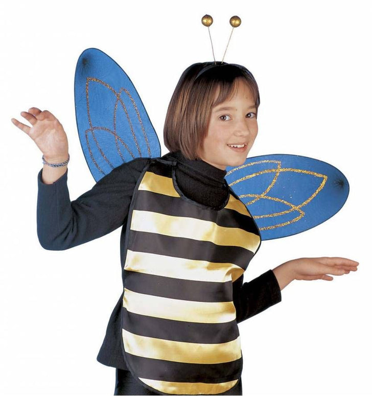 Bijen vleugels en voelsprieten blauw kind