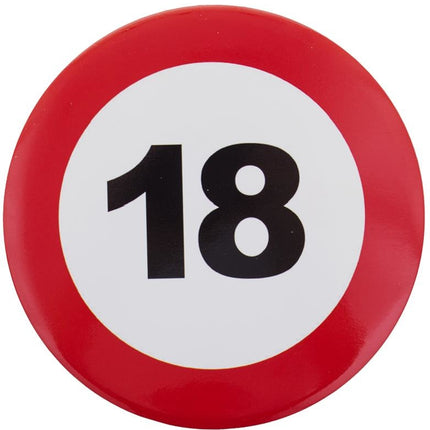 18e verjaardag button verkeersbord