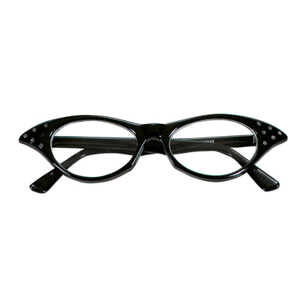 Strassbril jaren 50 zwart