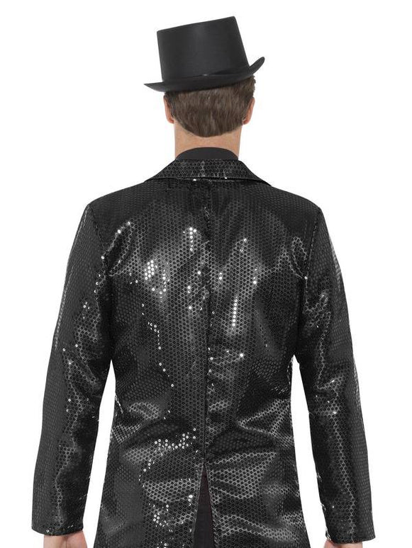 Zwarte colbert jas met glitters