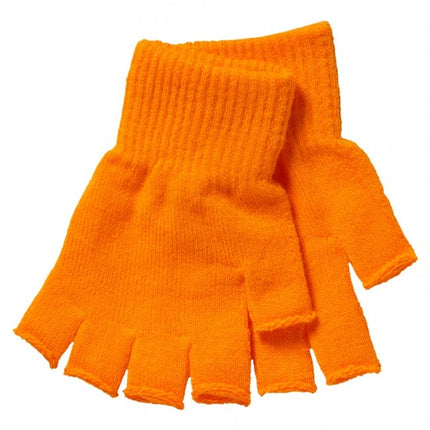 Vingerloze handschoenen kind neon oranje
