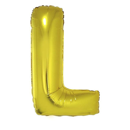 Grote folie ballon letter L Goud