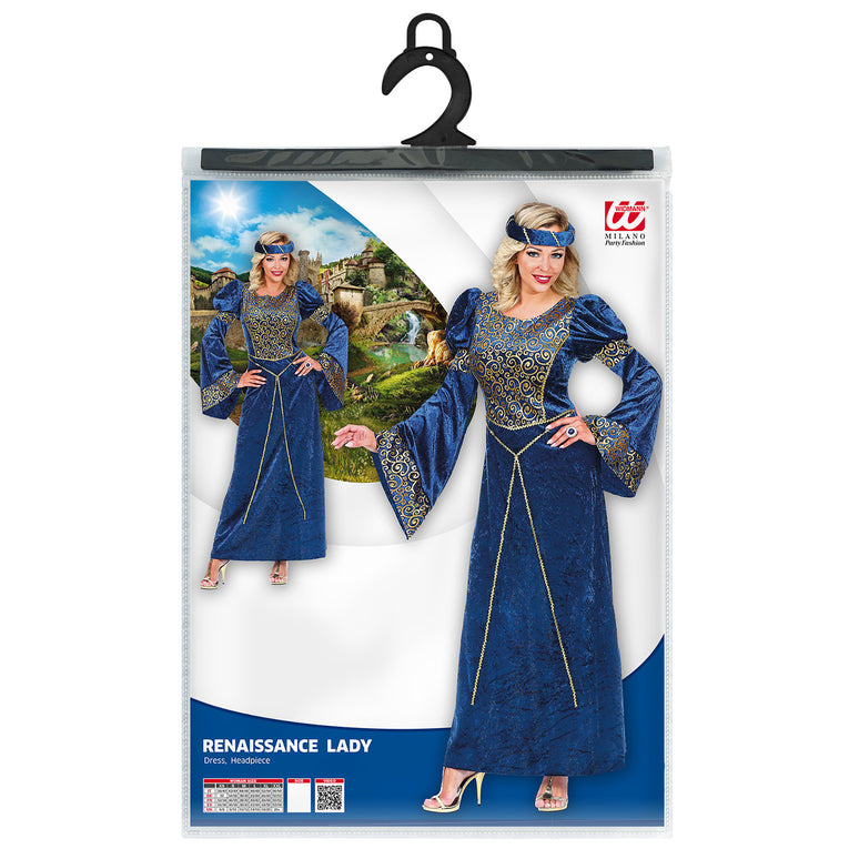 Renaissance kostuum blauw