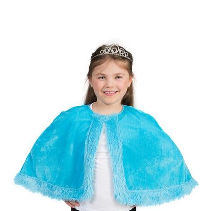 Prinsessen cape kind blauw