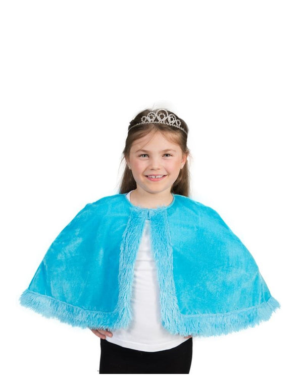 Prinsessen cape kind blauw
