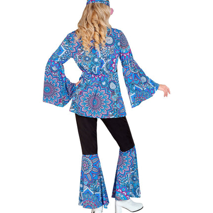 70s hippie kostuum mandala blauw