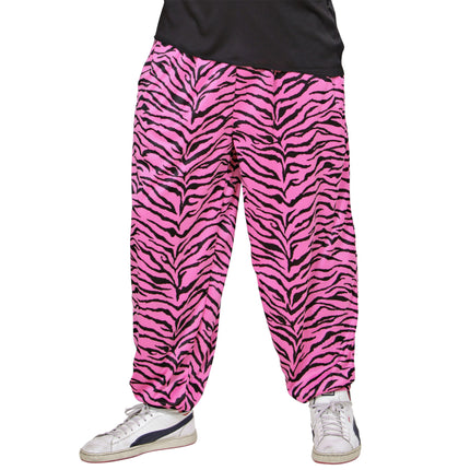 Disco broek roze zebra print