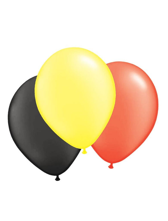 100 Ballonnen zwart geel rood