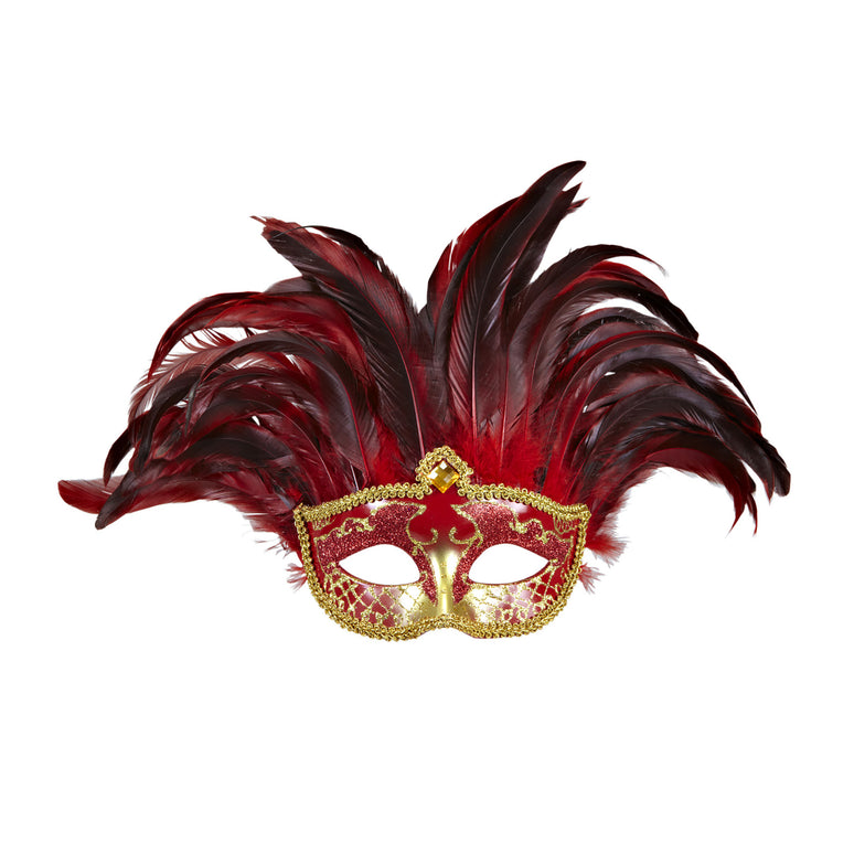 Venetiaans veren masker rood goud
