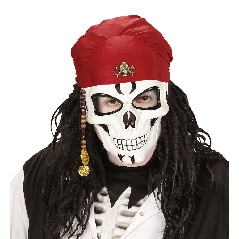 Piratenschedel masker met haar