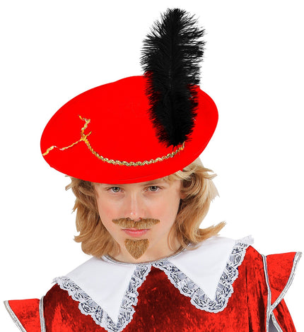 Rode musketier hoed kind