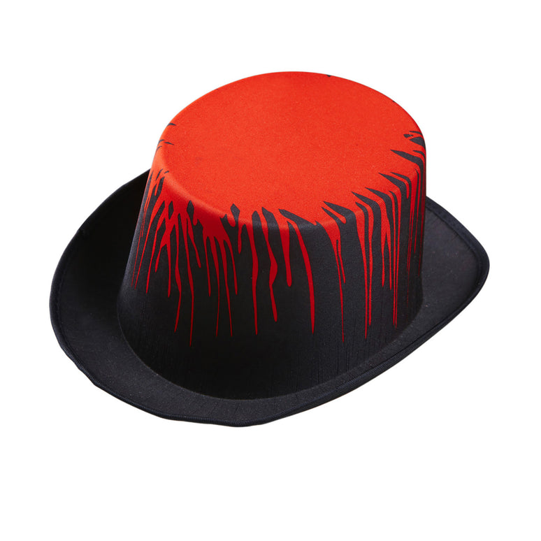 Zwarte hoge hoed met bloeddruppels