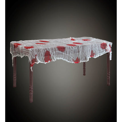 Tafelkleed van gaas met bloed 180x80cm