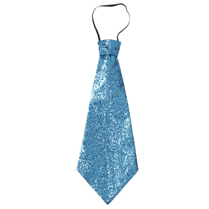 Blauwe glitter stropdas