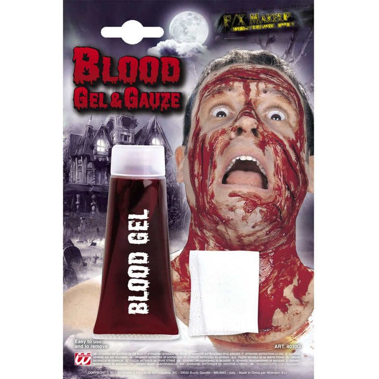 Nep bloed in tube met gaasje