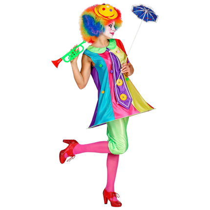 Fleurige clownspak voor dames