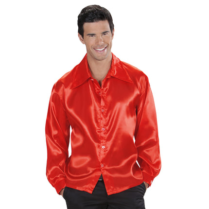 Disco blouse rood Bennie heren