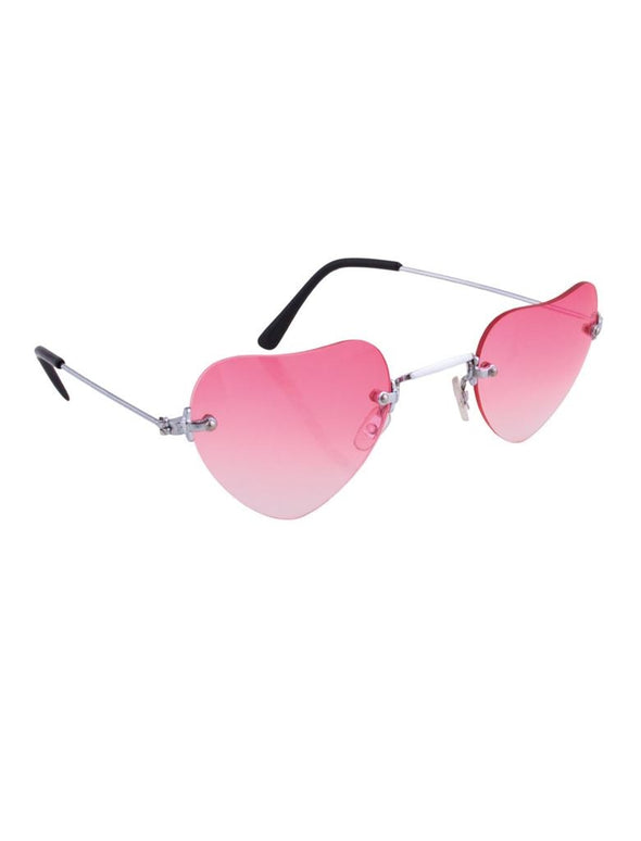 Roze disco bril in hartvorm