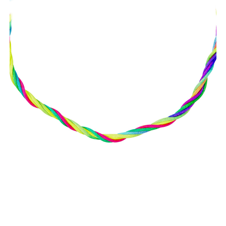 Halsketting met 5 strings in neon kleuren