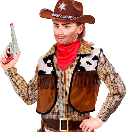 Cowboy pistool zilver plastic