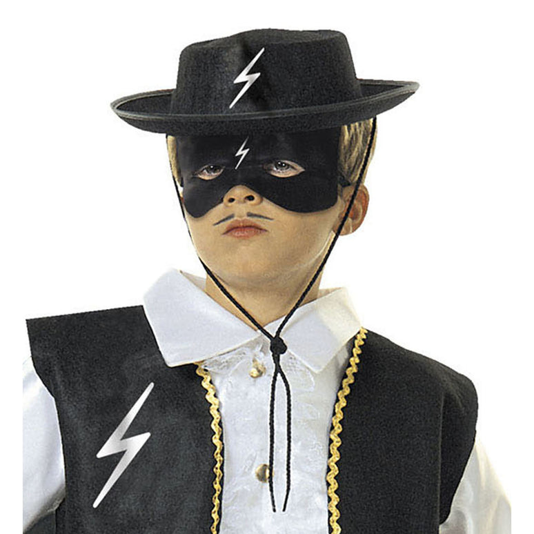 Ruiter Zorro masker zwart kind