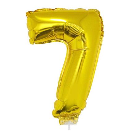 Folieballon 41 cm goud op stokje