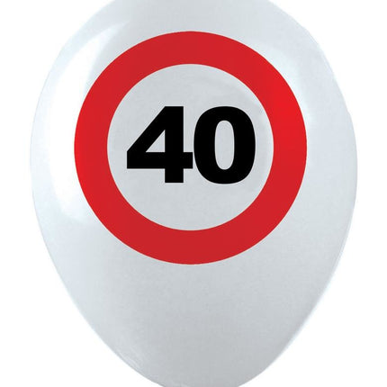 Ballonnen opdruk verkeersbord 40 jaar