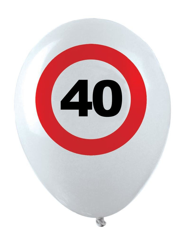 Ballonnen opdruk verkeersbord 40 jaar