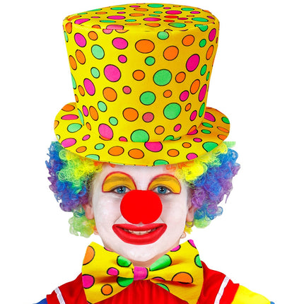 Clowns hoed met strik geel kinderen