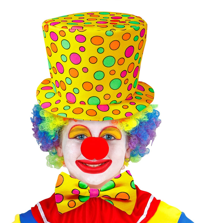 Clowns hoed met strik geel kinderen