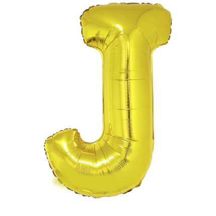 Grote folie ballon letter J Goud