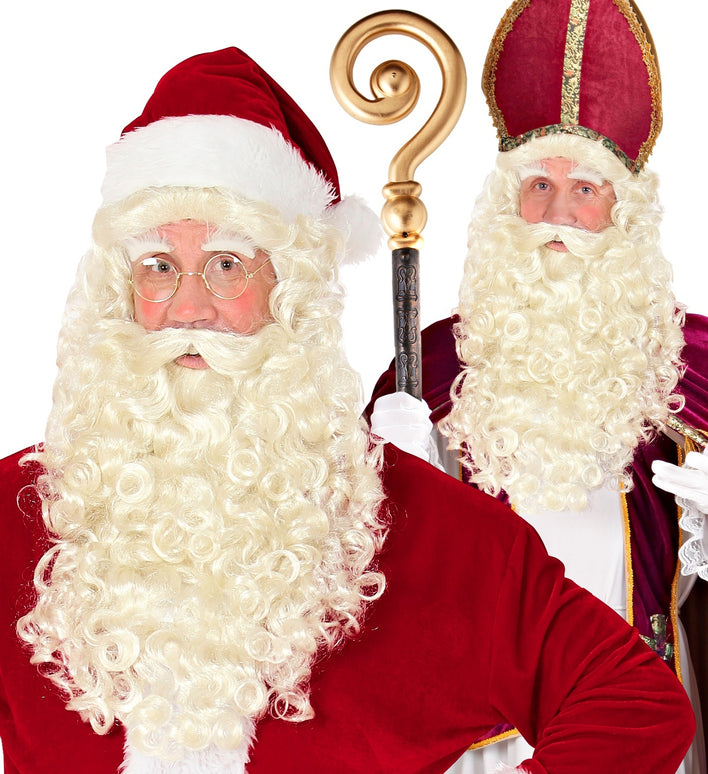 Sinterklaas of Kerstman baard en pruik
