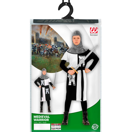 Middeleeuws ridder kostuum zwart wit kinderen