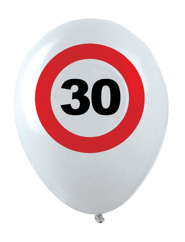 Ballonnen opdruk verkeersbord 30 jaar
