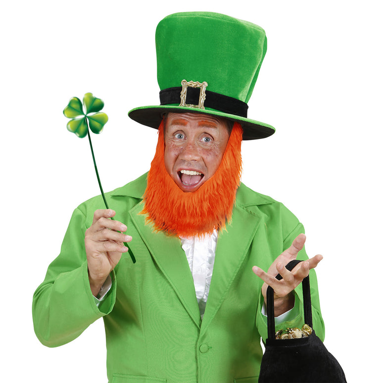 St. Patricks day hoge groene hoed met baard