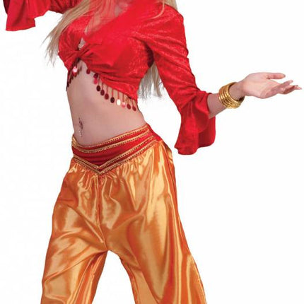 Arabische broek oranje haremdanseres dames