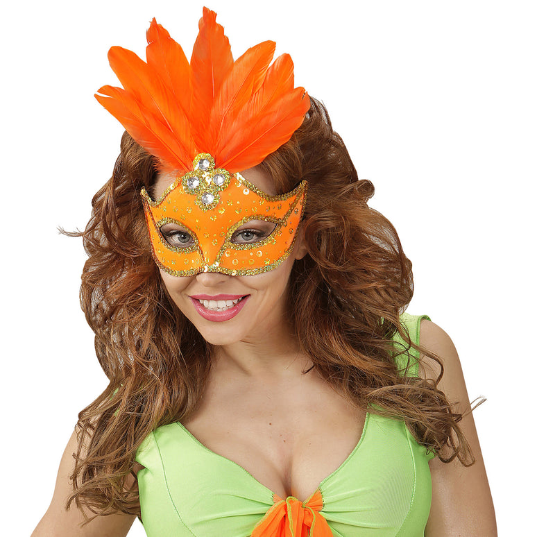 Neon oranje Braziliaanse maskers