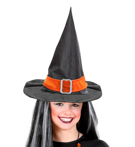 Heksen hoed kind met oranje riem