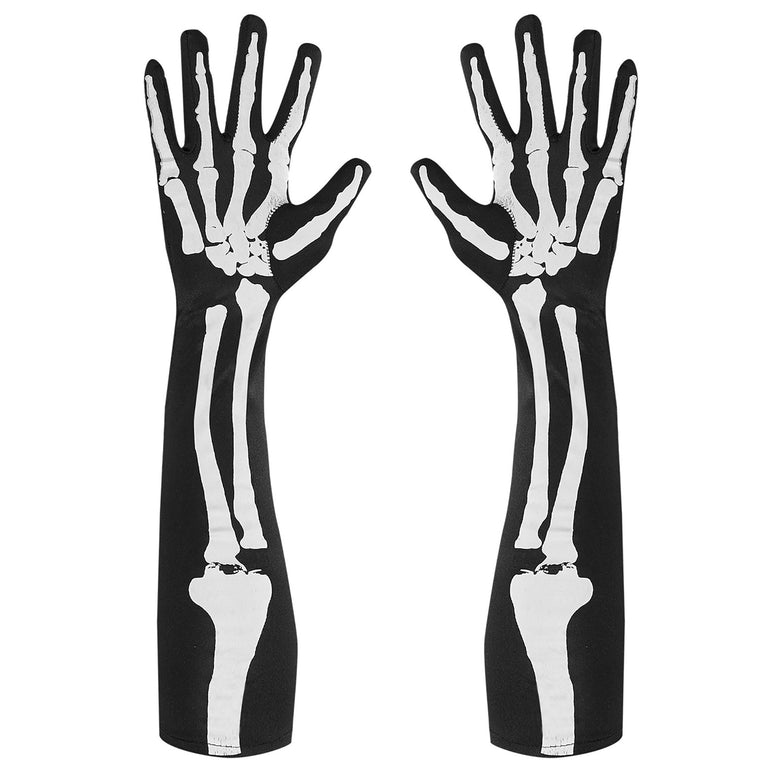 Skelet handschoenen extra lang 50cm