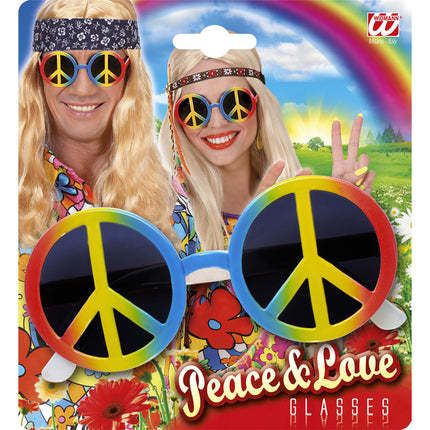 Hippie bril peace regenboog