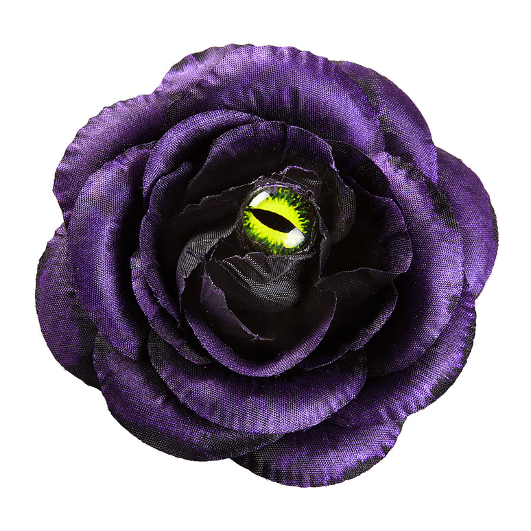 Haarclip paars roos met kattenoog
