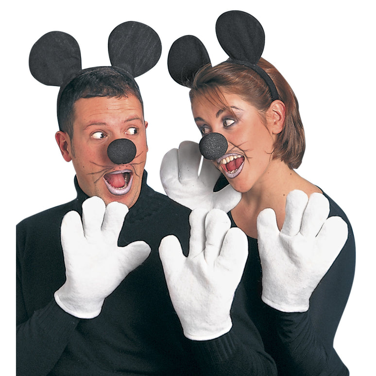 Muizen oren met staart en handschoenen Mickey
