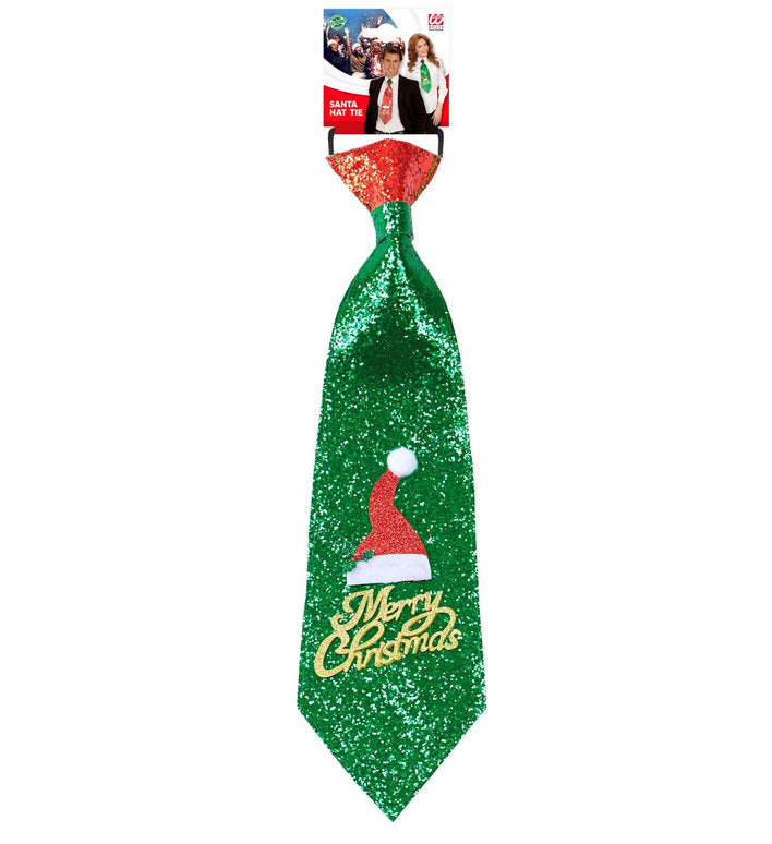 Kerst stropdas glitter Merry Christmas