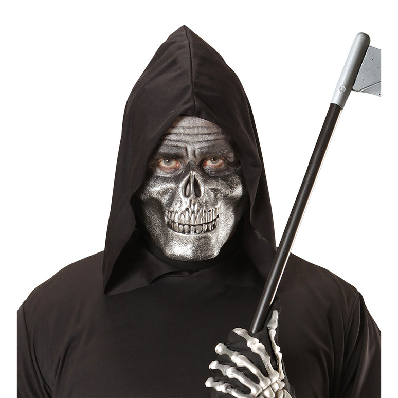 Kin masker schedel skelet metallic zilver
