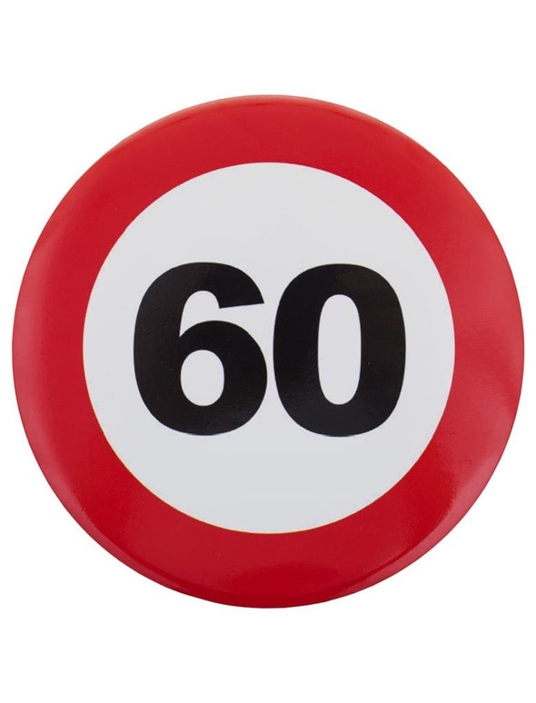 60e verjaardag button als verkeersbord