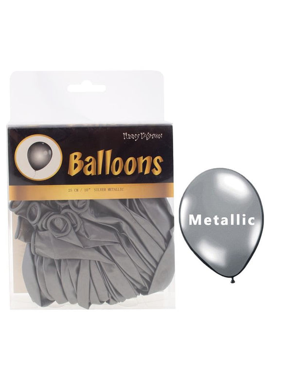 Zilveren metallic ballonnen 40st